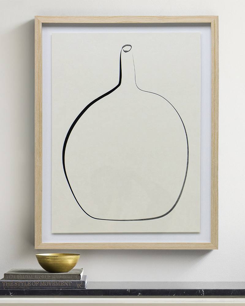Постер Drawing Vase с дубовой рамой, фото 1